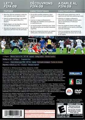 FIFA Soccer 09 box cover back